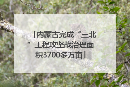 内蒙古完成“三北”工程攻坚战治理面积3700多万亩