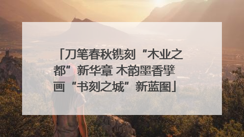 刀笔春秋镌刻“木业之都”新华章 木韵墨香擘画“书刻之城”新蓝图