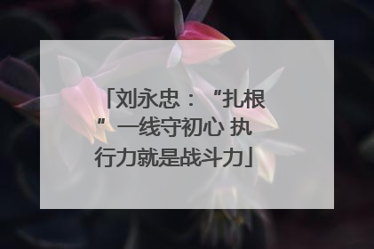 刘永忠：“扎根”一线守初心 执行力就是战斗力