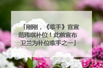 刚刚，《歌手》官宣范玮琪补位！此前宣布卫兰为补位歌手之一
