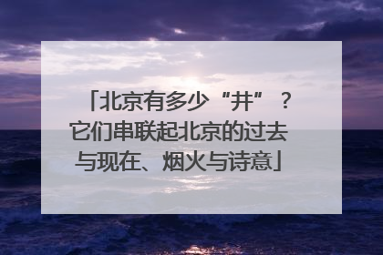 北京有多少“井”？它们串联起北京的过去与现在、烟火与诗意
