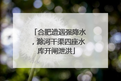 合肥遭遇强降水，滁河干渠四座水库开闸泄洪