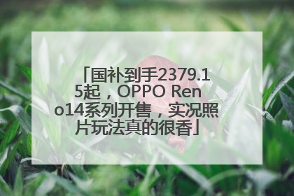 国补到手2379.15起，OPPO Reno14系列开售，实况照片玩法真的很香