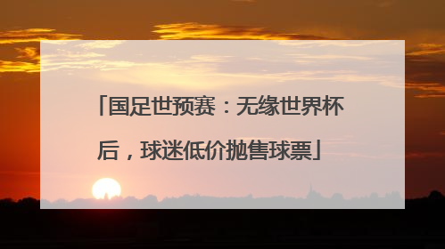 国足世预赛：无缘世界杯后，球迷低价抛售球票