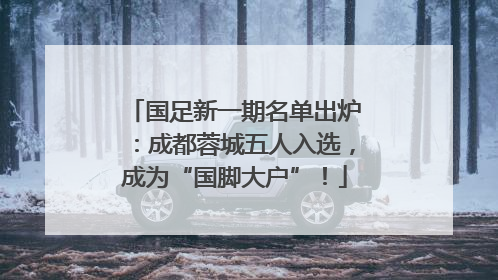 国足新一期名单出炉：成都蓉城五人入选，成为“国脚大户”！