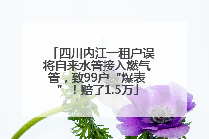 四川内江一租户误将自来水管接入燃气管，致99户“爆表”！赔了1.5万