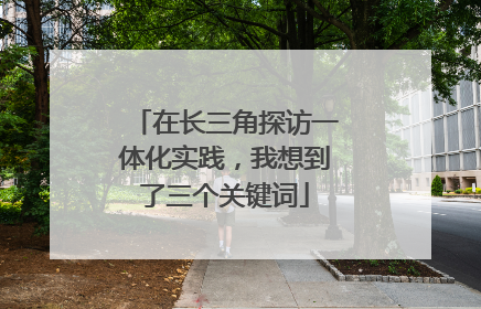 在长三角探访一体化实践，我想到了三个关键词