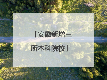 安徽新增三所本科院校