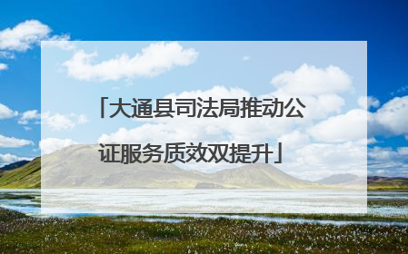 大通县司法局推动公证服务质效双提升