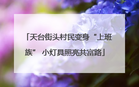 天台街头村民变身“上班族” 小灯具照亮共富路