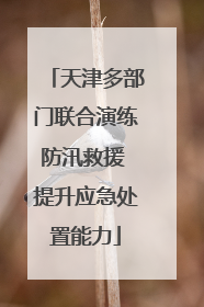 天津多部门联合演练防汛救援 提升应急处置能力