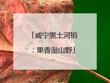 威宁黑土河镇：果香漫山野