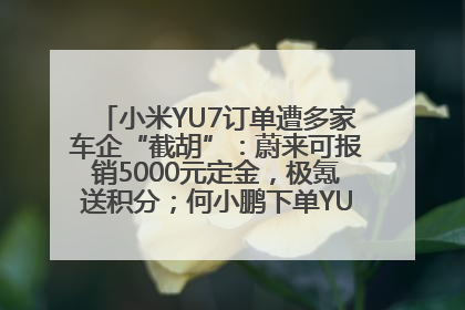 小米YU7订单遭多家车企“截胡”：蔚来可报销5000元定金，极氪送积分；何小鹏下单YU7，喊话雷军早点交付