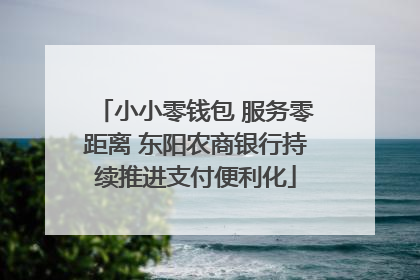 小小零钱包 服务零距离 东阳农商银行持续推进支付便利化