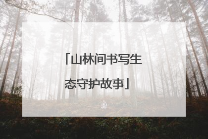 山林间书写生态守护故事
