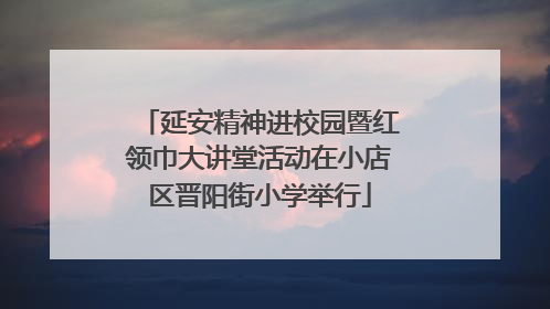 延安精神进校园暨红领巾大讲堂活动在小店区晋阳街小学举行