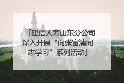 建信人寿山东分公司深入开展“向张富清同志学习”系列活动