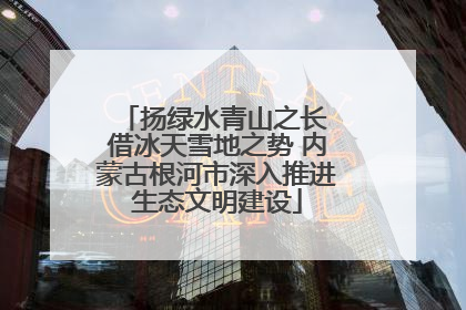 扬绿水青山之长 借冰天雪地之势 内蒙古根河市深入推进生态文明建设