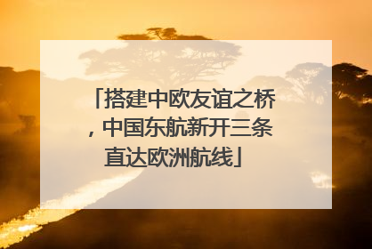搭建中欧友谊之桥，中国东航新开三条直达欧洲航线