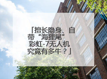 擅长隐身、自带“海狸尾” 彩虹-7无人机究竟有多牛？