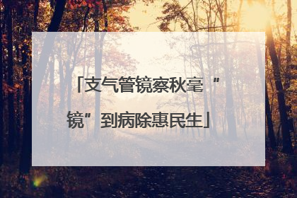 支气管镜察秋毫“镜”到病除惠民生