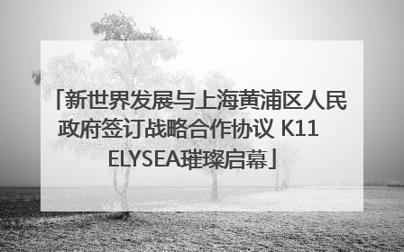 新世界发展与上海黄浦区人民政府签订战略合作协议 K11 ELYSEA璀璨启幕