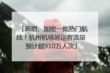 新增、加密一批热门航线！杭州机场暑运客流量预计超910万人次