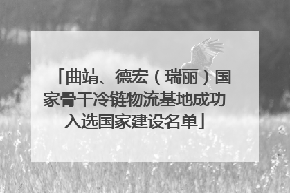 曲靖、德宏（瑞丽）国家骨干冷链物流基地成功入选国家建设名单