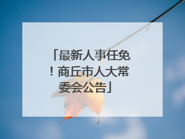 最新人事任免！商丘市人大常委会公告