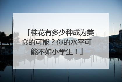 桂花有多少种成为美食的可能？你的水平可能不如小学生！