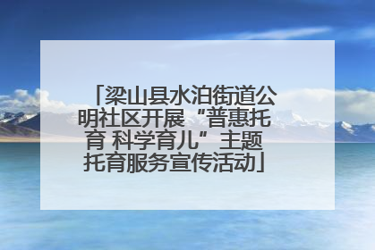 梁山县水泊街道公明社区开展“普惠托育 科学育儿”主题托育服务宣传活动