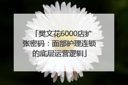 樊文花6000店扩张密码：面部护理连锁的底层运营逻辑