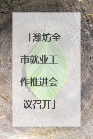 潍坊全市就业工作推进会议召开
