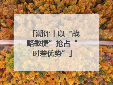 潮评丨以“战略敏捷”抢占“时差优势”