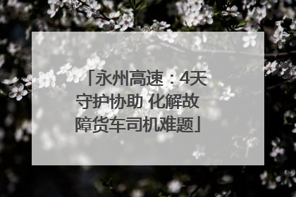 永州高速：4天守护协助 化解故障货车司机难题
