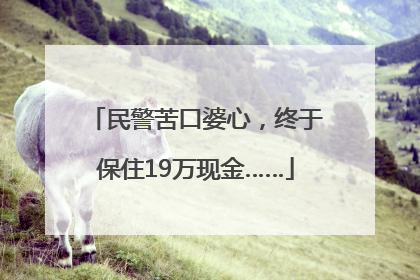 民警苦口婆心，终于保住19万现金……