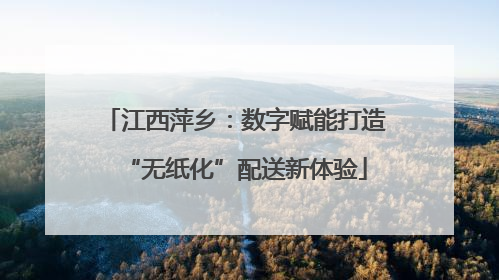 江西萍乡：数字赋能打造“无纸化”配送新体验