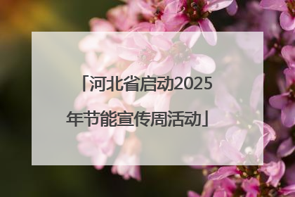 河北省启动2025年节能宣传周活动