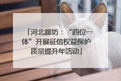 河北廊坊：“四位一体”开展征信权益保护质量提升年活动