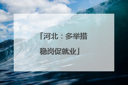 河北：多举措稳岗促就业