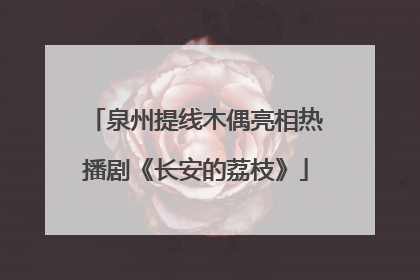 泉州提线木偶亮相热播剧《长安的荔枝》