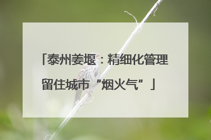 泰州姜堰：精细化管理留住城市“烟火气”