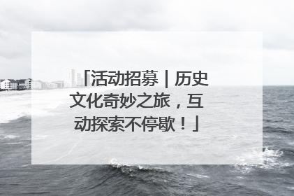 活动招募｜历史文化奇妙之旅，互动探索不停歇！