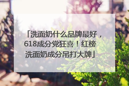 洗面奶什么品牌最好，618成分党狂喜！红榜洗面奶成分吊打大牌