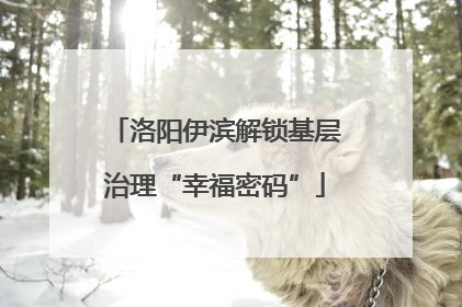 洛阳伊滨解锁基层治理“幸福密码”