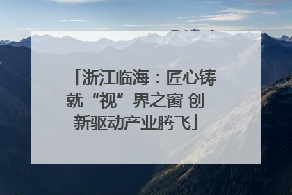 浙江临海：匠心铸就“视”界之窗 创新驱动产业腾飞