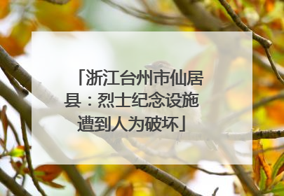浙江台州市仙居县：烈士纪念设施遭到人为破坏