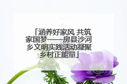 涵养好家风 共筑家国梦——房县沙河乡文明实践活动凝聚乡村正能量