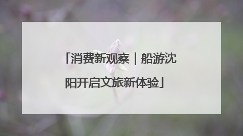 消费新观察｜船游沈阳开启文旅新体验