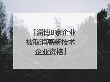 淄博8家企业被取消高新技术企业资格